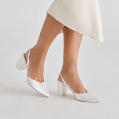 Carel True White Satin High Heels / Dolce Vita