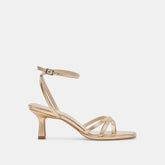 Manji Light Gold Metallic Leather Heels / Dolce Vita