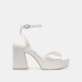 Felica White Satin Heels / Dolce Vita