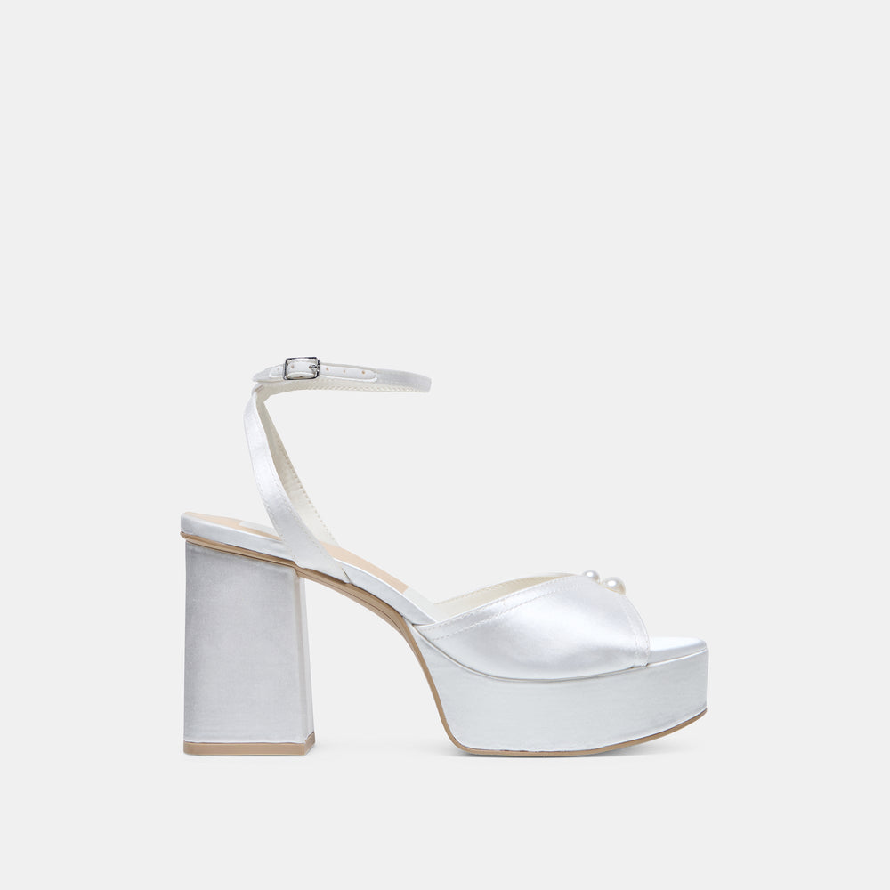 Bryla White Satin Heels / Dolce Vita