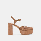 Gero Mid Brown Woven Raffia Heels / Dolce Vita