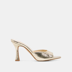 Rosha Platinum Distressed Leather Heels / Dolce Vita