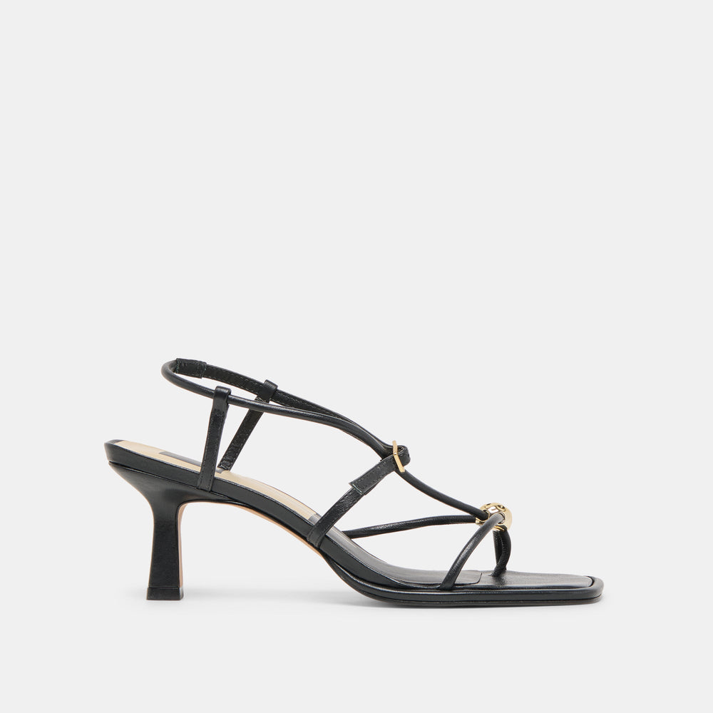 Mylee Black Leather Heels / Dolce Vita