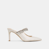 Keli Crystal White Satin Heels / Dolce Vita
