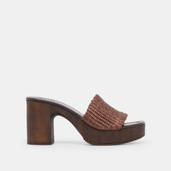 Celest Chocolate Raffia Heels / Dolce Vita