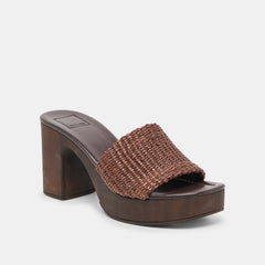 Celest Chocolate Raffia Heels / Dolce Vita