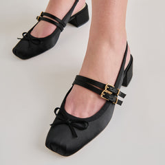 Loris Onyx Satin Heels / Dolce Vita