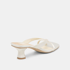 Brevel Wide True White Satin Heels / Dolce Vita