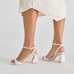 Tilda True White Satin Heels / Dolce Vita