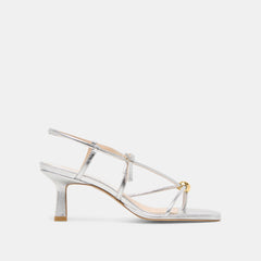 Mylee Silver Distressed Leather Heels / Dolce Vita