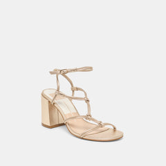 Fizzy Gold Leather Heels / Dolce Vita