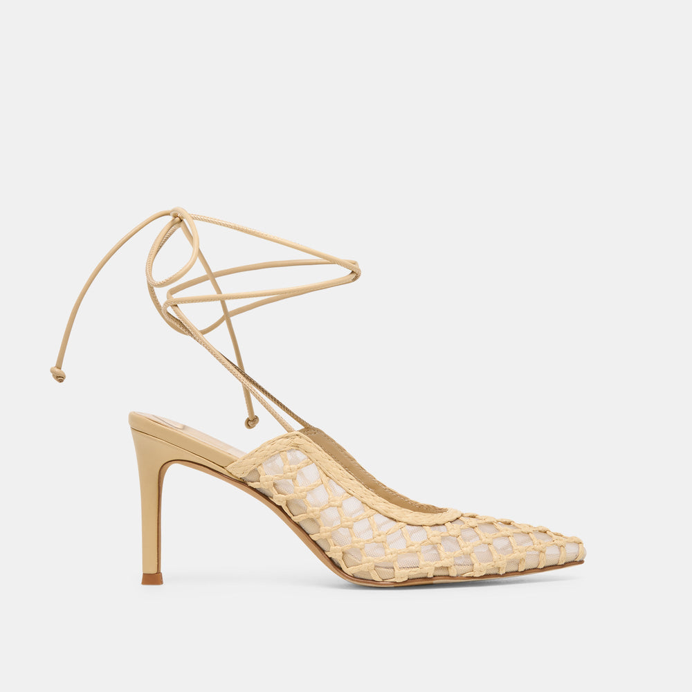 Yael Lt Natural Woven Raffia Heels / Dolce Vita