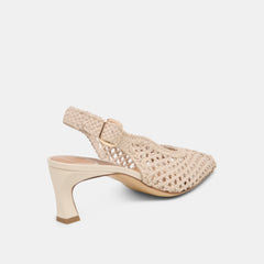 REMLA Bone Woven Leather Peep-Toe Kitten Heel / Dolce Vita