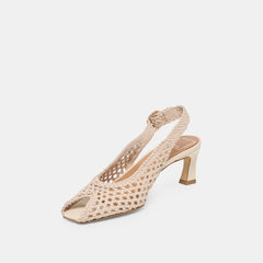 REMLA Bone Woven Leather Peep-Toe Kitten Heel / Dolce Vita