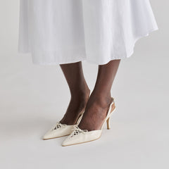 Hamya White Leather Heels / Dolce Vita
