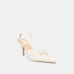 Hamya White Leather Heels / Dolce Vita