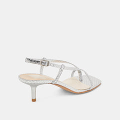 LAURY HEELS SILVER EMBOSSED LEATHER
– Dolce Vita / Dolce Vita