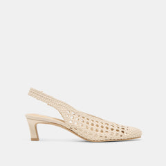 Fawne Creme Woven Stella Heels / Dolce Vita