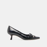 Clarie Midnight Crinkle Patent Leather Heels / Dolce Vita