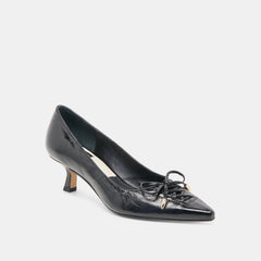 Clarie Midnight Crinkle Patent Leather Heels / Dolce Vita