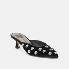 Clara Nero Velvet Heels / Dolce Vita