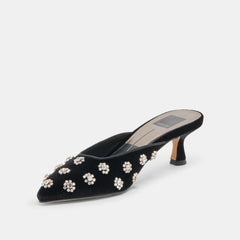 Clara Nero Velvet Heels / Dolce Vita