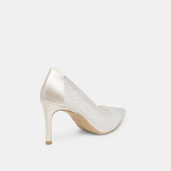 Kashe Crystal White Mesh Heels / Dolce Vita