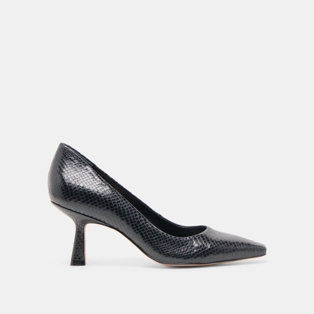 Briona Onyx Embossed Leather Heels / Dolce Vita
