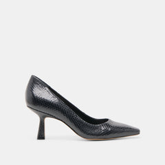 Briona Onyx Embossed Leather Heels / Dolce Vita
