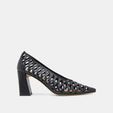 Tanya Black Woven Leather Heels / Dolce Vita