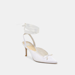 Efora True White Satin Heels / Dolce Vita
