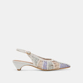 Dafney White Multi Woven Leather Heels / Dolce Vita