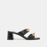Barnet Black Leather Heels / Dolce Vita