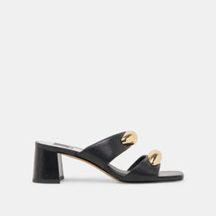 Barnet Black Leather Heels / Dolce Vita