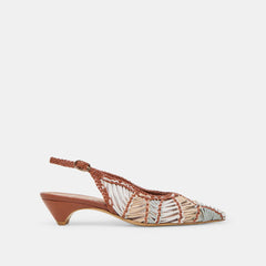 Dafney Tan Multi Woven Leather Heels / Dolce Vita