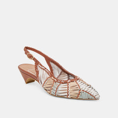 Dafney Tan Multi Woven Leather Heels / Dolce Vita