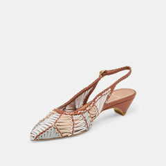 Dafney Tan Multi Woven Leather Heels / Dolce Vita
