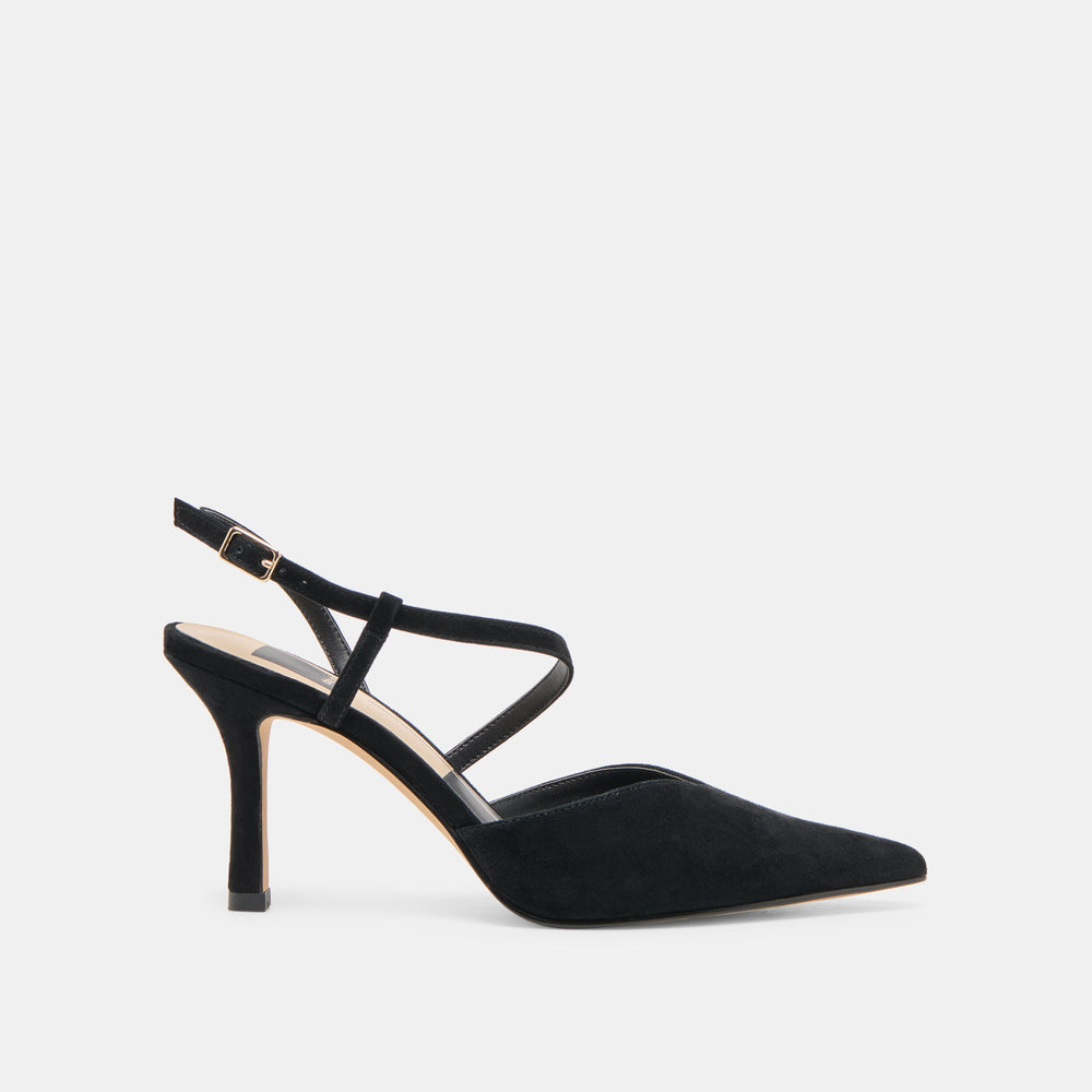 Kamra Onyx Suede Heels / Dolce Vita