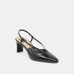 Ginay Black Leather Heels / Dolce Vita