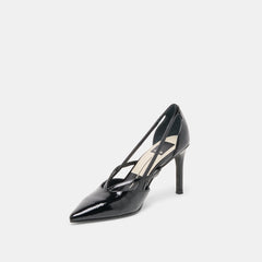 Kaine Midnight Crinkle Patent Leather Heels / Dolce Vita
