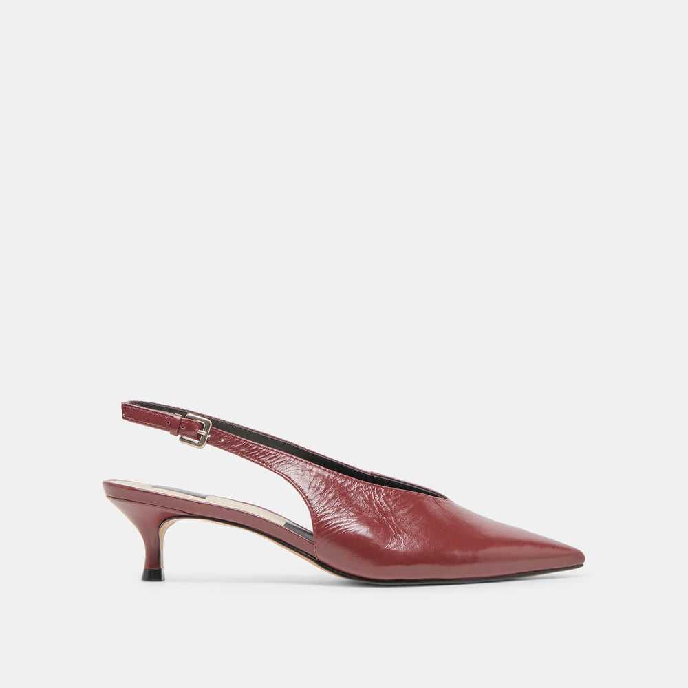 Alenna Oxblood Crinkle Heels / Dolce Vita