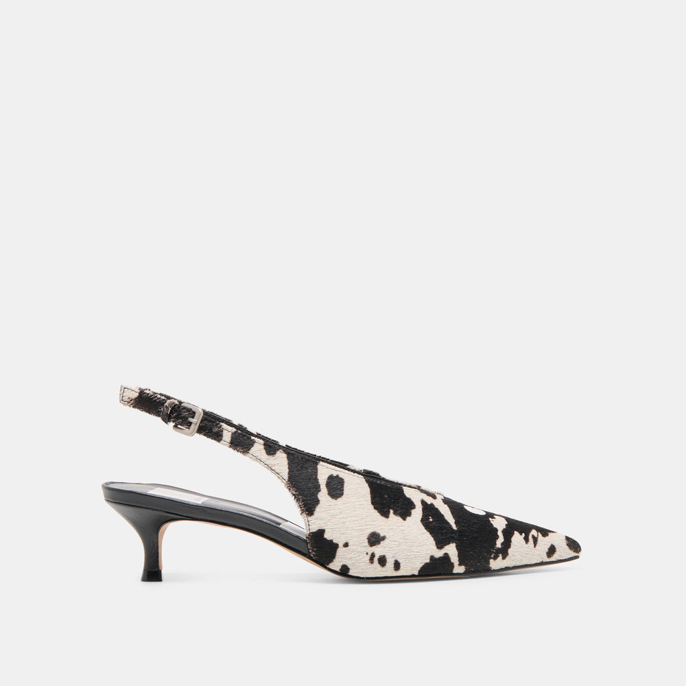 Alenna Black White Taurus Calf Hair Heels / Dolce Vita