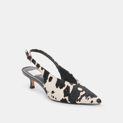 Alenna Black White Taurus Calf Hair Heels / Dolce Vita