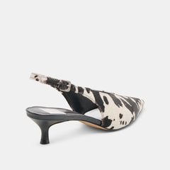 Alenna Black White Taurus Calf Hair Heels / Dolce Vita