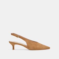 Alenna Lt Brown Suede Heels / Dolce Vita