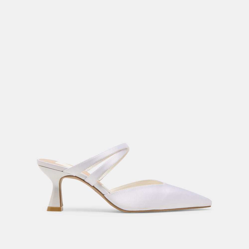 Linore True White Satin Heels / Dolce Vita