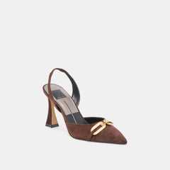 Malik Mahogany Nubuck Heels / Dolce Vita