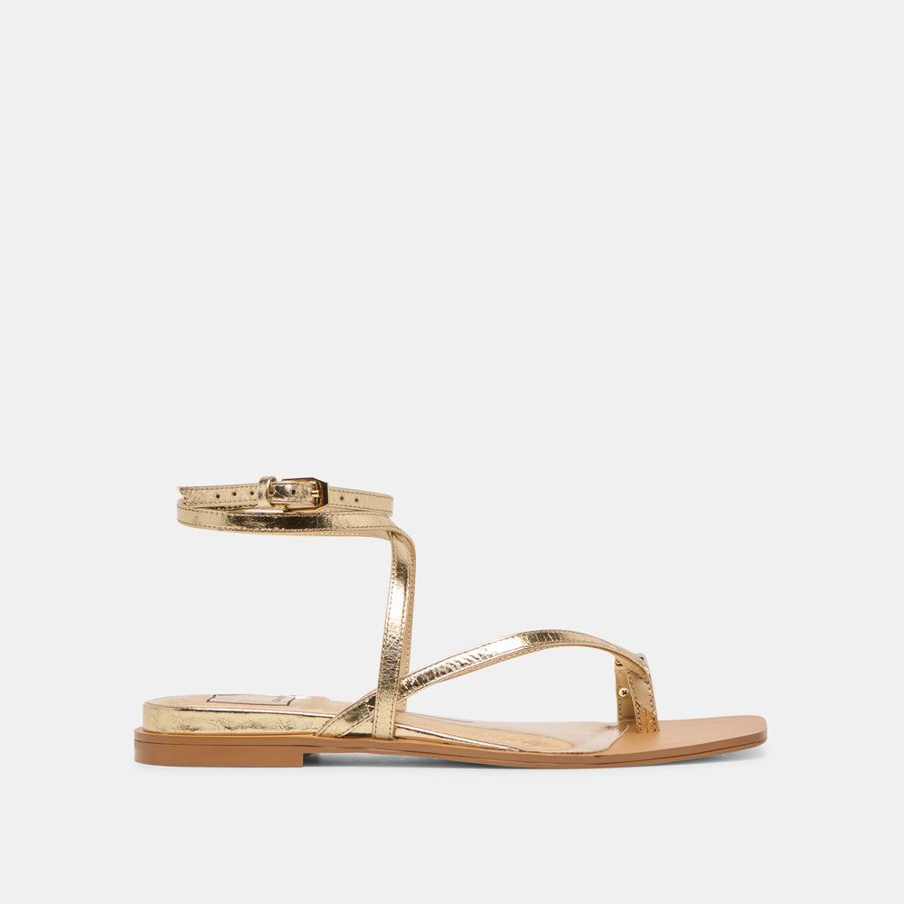 Tyrice Gold Leather Sandals / Dolce Vita