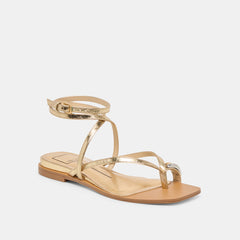 Tyrice Gold Leather Sandals / Dolce Vita