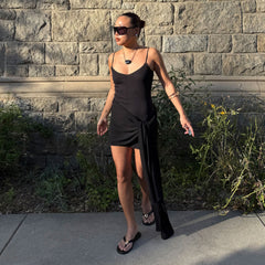 Jaina Black Leather Sandals / Dolce Vita
